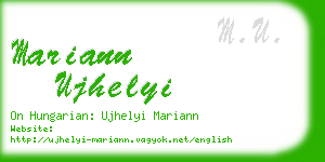 mariann ujhelyi business card